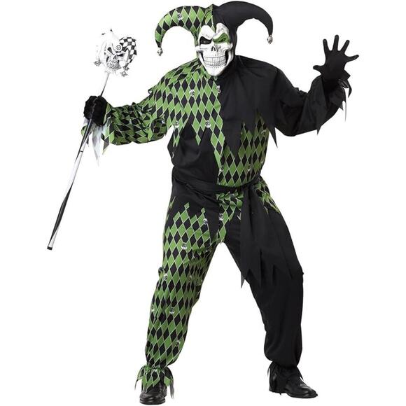 Joker Mens Costume MED Green & Black 6 PC California Costume Jokes On You NEW - Picture 1 of 9